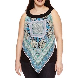 Alyx Sleeveless Woven Overlay Tank Top